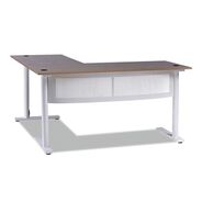 OFFICE DESKS AND WORKSTATIONS | Alera 59.05 in. x 59.05 in. x 29.53 in. L-Shaped Writing Desk - Beigewood/White