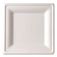 BOWLS AND PLATES | Eco-Products EP-P022NFA Vanguard 7.87 in. x 7.87 in. Renewable and Compostable Sugarcane Plates - White (500/Carton)