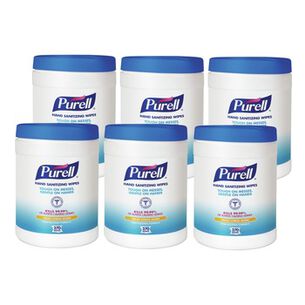 HAND WIPES | PURELL 6.75 in. x 6 in. Fresh Citrus Sanitizing Hand Wipes - White, (6/Carton)