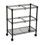 OFFICE FILING CABINETS AND SHELVES | Safco 25.75 in. x 14 in. x 29.75 in. 3 Bins 2-Tier Metal Rolling File Cart - Black