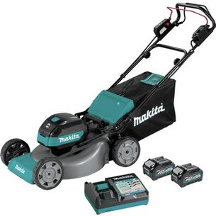 LAWN MOWERS | Makita 40V MAX XGT Brushless Lithium-Ion 21 in. Cordless Self-Propelled Commercial Lawn Mower Kit with 2 Batteries (4 Ah)