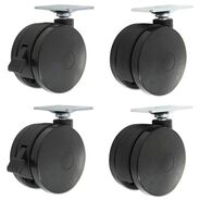 OFFICE CHAIR CASTERS | Alera ALEHT3004 2 in. Wheel Grip Ring Stem Casters for Height-Adjustable Table Bases - Black (4/Set)