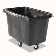 TRASH WASTE BINS | Rubbermaid Commercial 300 lbs. Capacity 59 Gallon Plastic Cube Truck - Black