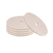 CLEANING AND SANITATION ACCESSORIES | Boardwalk BWK4017NHE 17 in. Diameter Natural Hog Hair Burnishing Floor Pads - Tan (5/Carton)