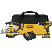 COMBO KITS | Dewalt 20V MAX Brushless Lithium-Ion 6-1/2 in. Cordless Circular Saw and Drill Driver Combo Kit with (2) Batteries