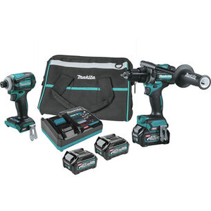 COMBO KITS | Makita GT200D-BL4025 40V max XGT Brushless Lithium-Ion 1/2 in. Cordless Hammer Drill Driver and 4-Speed Impact Driver Combo Kit with 2.5 Ah Lithium-Ion Battery Bundle