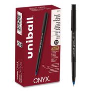 PENS | uni-ball 60041 ONYX Extra-Fine 0.5 mm Roller Ball Pen - Black/Blue Barrel (1-Dozen)