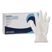 CLEANING GLOVES | Boardwalk 2.6 mil General Purpose Powder/Latex-Free Vinyl Gloves - Medium, Clear (100/Box)