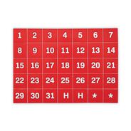OFFICE AND OFFICE SUPPLIES | MasterVision FM1209 1 in. x 1 in. Calendar Dates Interchangeable Magnetic Board Accessories - Red/White (35/Pack)