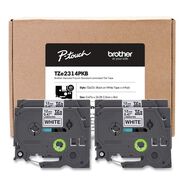 TAPES | Brother P-Touch 0.5 in. TZe Series Standard Adhesive Laminated Labeling Tape - Black on White (4/Pack)