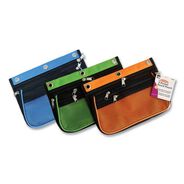BINDERS AND BINDING SUPPLIES | Charles Leonard 10.25 in. x 7.5 in. Three-Pocket Binder-Insertable Expandable Pencil Pouch - Assorted (3/Pack)