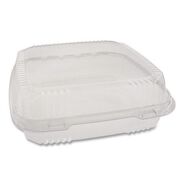 FOOD TRAYS CONTAINERS LIDS | Pactiv Corp. Clearview Smartlock 9.22 in. x 8.88 in. x 2.91 in. Hinged Lid Containers - Clear (200/Carton)