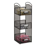 DESKTOP ORGANIZERS | Safco 6 in. x 6 in. x 18 in. Steel Mesh 3 Compartments Onyx Breakroom Organizers - Black