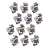 WORK GLOVES | MCR Safety Mustang Leather Palm Gloves - X-Large, Blue/Cream (1-Dozen)