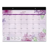 OFFICE PRESENTATION SUPPLIES | AT-A-GLANCE 12 Month: Jan 2026 to Dec 2026 21.75 in. x 17 in. Floral Artwork Beautiful Day Desk Pad Calendar - Assorted Color Sheets, Black Binding