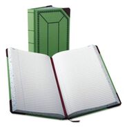 PRODUCTS | Boorum & Pease 12.13 x 7.44 Sheets Account Record Book - Green/Black/Red Cover