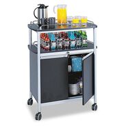 CLEANING AND SANITATION | Safco 33.5 in. x 21.75 in. x 43 in. 4 Shelves Plastic Mobile Beverage Cart - Black