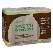 PAPER AND DISPENSERS | Seventh Generation 100% Recycled 11 in. x 9 in. 2-Ply Paper Kitchen Towel Rolls - Brown (120/Roll, 6 Rolls/Pack)