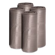 TRASH WASTE BINS | Boardwalk H6639SGKR01 33 Gallon 1.1 mil 33 in. x 39 in. Perforated Roll Low-Density Can Liners - Gray (25 Bags/Roll, 4 Rolls/Carton)
