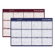 PAPER AND PRINTABLES | AT-A-GLANCE 12-Month: Jan 2026 to Dec 2026 48 in. x 32 in. Reversible Horizontal Erasable Wall Planner - Assorted Sheet Colors