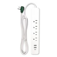 PRODUCTS | GoGreen Power GG-1462USBC 4 ft. Length Cord 450 Joules Four-Outlet Surge Protector with Three USB Ports - White