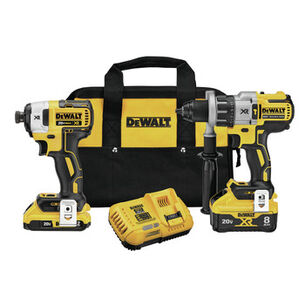 DEWALT ELECTRICAL TOOLS | Dewalt 20V MAX XR POWER DETECT Brushless Lithium-Ion 1/2 in. Cordless Hammer Drill / 1/4 in. Impact Driver Combo Kit (8 Ah)
