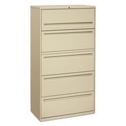 OFFICE AND OFFICE SUPPLIES | HON H785.L.L Brigade 700 Series Five-Drawer 36 in. x 18 in. x 64.25 in. Lateral File Cabinet - Putty