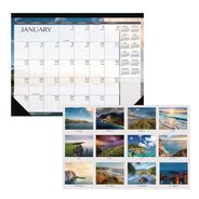 CALENDARS AND PLANNERS | House of Doolittle Earthscapes 18.5 in. x 13 in. 12-Month (Jan to Dec) 2026 Recycled Desk Pad Calendar - Multicolor