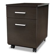 OFFICE FURNITURE AND LIGHTING | Linea Italia 16.5 in. x 19.75 in. x 23.63 in. Left or Right 2-Drawer Box/File Legal/Letter Trento Line Mobile Pedestal File - Mocha
