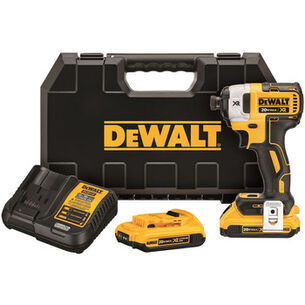 CLEARANCE | Dewalt 20V MAX XR Brushless Lithium-Ion 1/4 in. Cordless 3-Speed Impact Driver Kit with (2) 2 Ah Batteries