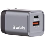 OFFICE AND OFFICE SUPPLIES | Verbatim 35 Watts 2-Port GaN Wall Charger - Black/Gray