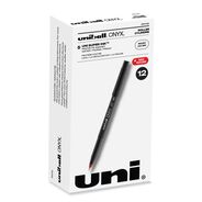 PENS | uni-ball ONYX Extra-Fine 0.5 mm Roller Ball Pen - Black/Red Barrel (1-Dozen)