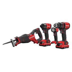 POWER TOOLS | Craftsman V20 Brushless Lithium-Ion Cordless 4-Tool Combo Kit with (2) 2 Ah Batteries