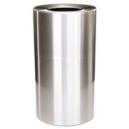 FACILITY MAINTENANCE SUPPLIES | Rubbermaid Commercial 35-Gallon Open Top Round Indoor Receptacle with Liner - Satin Aluminum