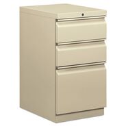 OFFICE CARTS AND STANDS | HON 15 in. x 20 in. x 28 in. 3-Drawer Mobile Box/Box/File Pedestal - Putty