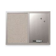 OFFICE PRESENTATION SUPPLIES | MasterVision 24 in. x 18 in. Gray MDF Wood Frame Designer Combo Fabric Bulletin/Dry Erase Board - Multicolor/Gray