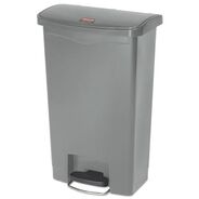 TRASH WASTE BINS | Rubbermaid Commercial Streamline 13-Gallon Front Step Style Resin Step-On Container - Gray