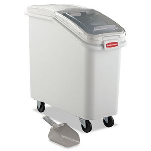 FOOD TRAYS CONTAINERS LIDS | Rubbermaid Commercial 20.57 Gallon 13-1/8 in. x 29-1/4 in. x 28 in. ProSave Mobile Ingredient Bin - White