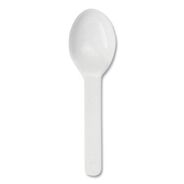 CUTLERY | World Centric SP-CS-3 3 in. PLA Compostable Cutlery Tasting Spoon - White (3000/Carton)