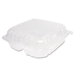 PRODUCTS | Dart 3-Compartment 9.4 in. x 8.9 in. x 3 in. Hinged-Lid Plastic Containers with ClearSeal (100/Bag, 2 Bags/Carton)