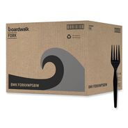 CUTLERY | Boardwalk Heavyweight Wrapped Polystyrene Plastic Fork Cutlery - Black (1000/Carton)