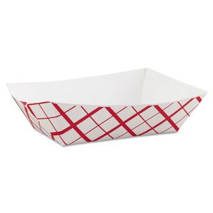 PRODUCTS | SCT 7.2 in. x 4.95 in. x 1.94 in. 3 lbs. Capacity Paper Food Baskets - Red/White (500/Carton)