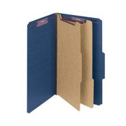 FILE FOLDERS | Smead Six SafeSHIELD Fasteners 2 Dividers Legal Size Six-Section Pressboard Top Tab Classification Folders - Dark Blue (10/Box)