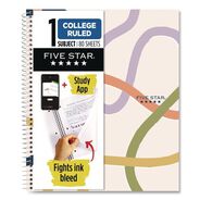 PAPER AND PRINTABLES | Five Star Simple Waves Organic Lines Notebook with Study App, 1-Subject, Med/College Rule, Assorted Cover Color (80) 11 x 8.5 Sheets