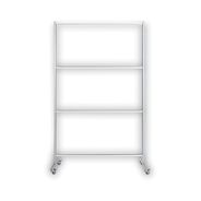 OFFICE FURNITURE ACCESSORIES | MasterVision 49 in. x 22 in. x 81 in. Protector Series Mobile Glass Panel Divider - Clear/Aluminum
