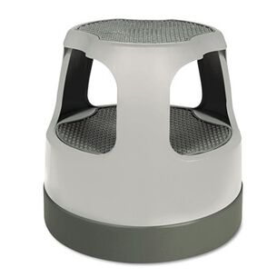 LADDERS AND STOOLS | Cramer 300 lbs. Capacity 2-Step 15 in. Round Scooter Stool with Step and Lock Wheels - Gray
