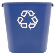 TRASH CANS | Rubbermaid Commercial 28.13-Quart Rectangular Deskside Recycling Container - Medium, Blue