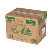 OFFICEJANSAN | Dart C90PST1 ClearSeal 8.3 in. x 8.3 in. x 3 in. Hinged-Lid Plastic Containers - Clear (250/Carton)