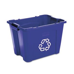 PRODUCTS | Rubbermaid Commercial 14 Gallon Polyethylene Stacking Recycle Bin - Blue