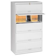 PRODUCTS | Tennsco 36 in. x 16.5 in. x 63.5 in. 5 Legal/Letter File Shelves Fixed Shelf Enclosed-Format Lateral File for End-Tab Folders - Light Gray